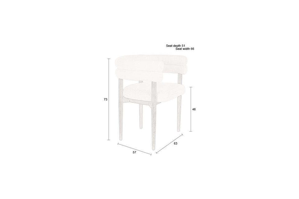 Off-white fabric chair Sela - 10