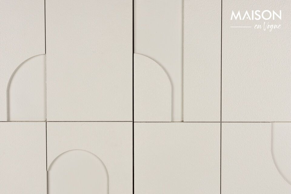 The Funk Off-White MDF Highboard is much more than just a piece of furniture: it\'s an invitation to