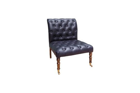 Oliver Black leather upholstered armchair
