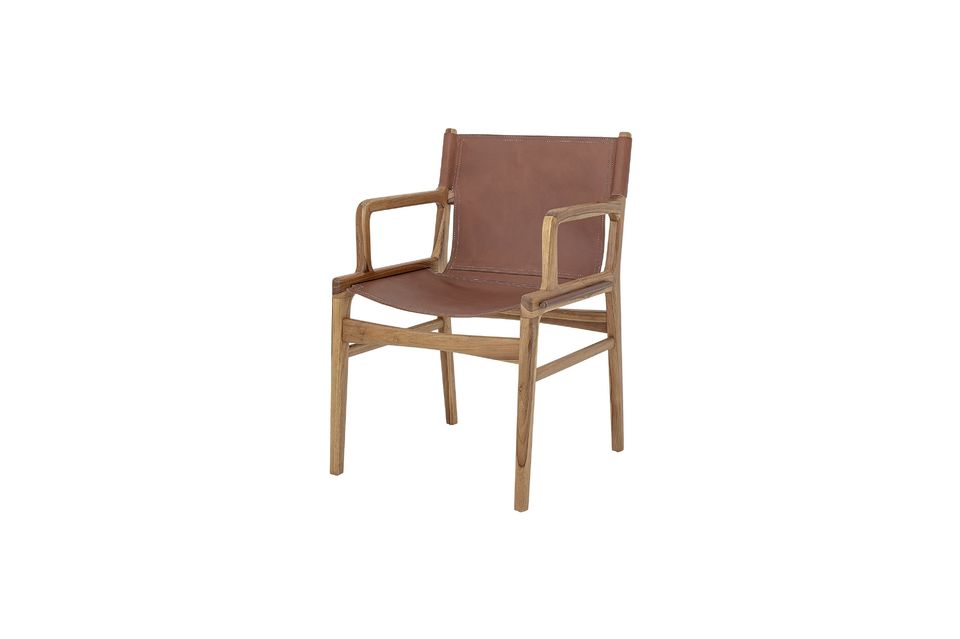 Ollie brown leather lounge chair - 6
