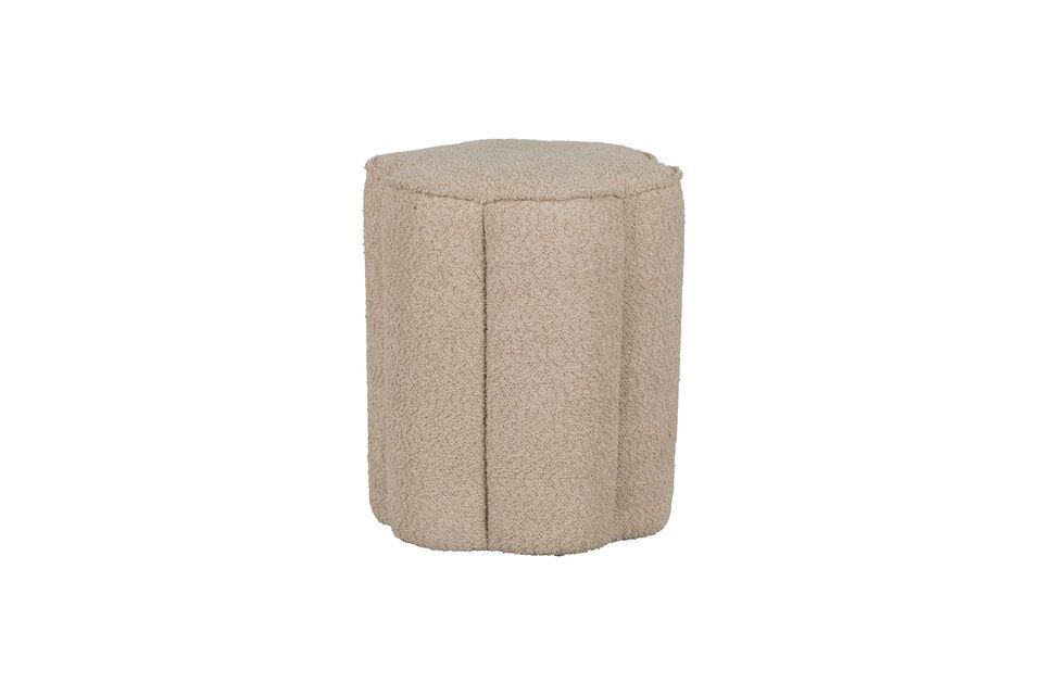The Ollie Sand Polyester Curly Ottoman is the perfect addition to bring instant warmth to a space