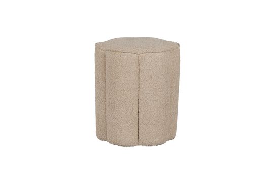Ollie sand polyester curly pouf