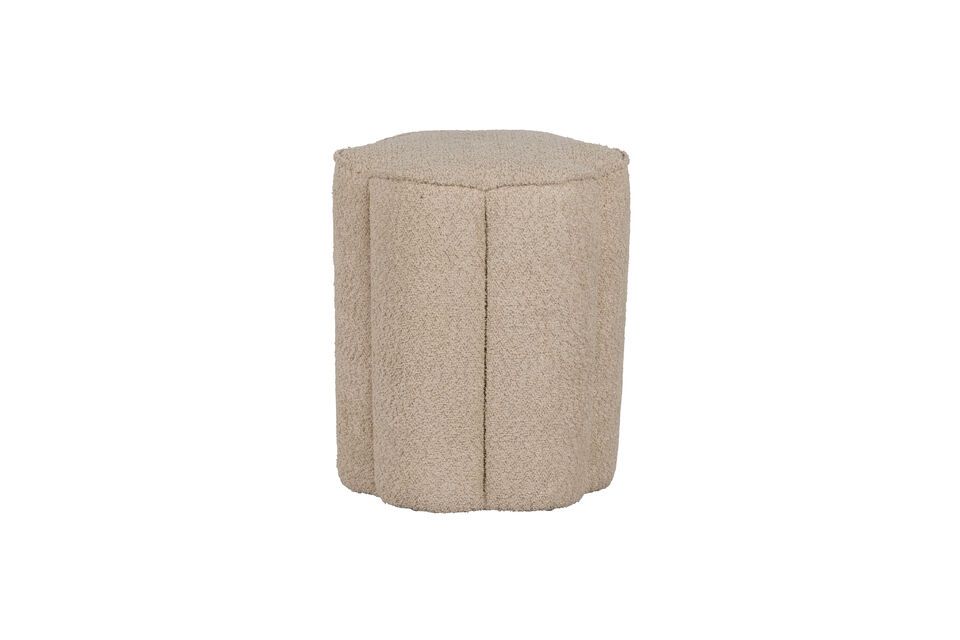 Ollie sand polyester curly pouf Woood
