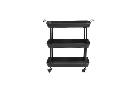 Olmiccia black iron table with wheels Clipped
