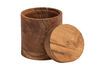 Miniature Opal beige acacia wood pot with lid 4