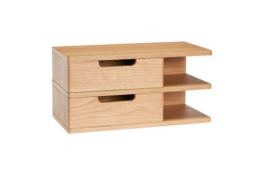 Open light wood side table