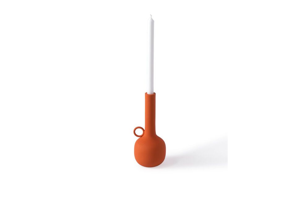Spartan candle holder orange, aluminum, elegance and robustness