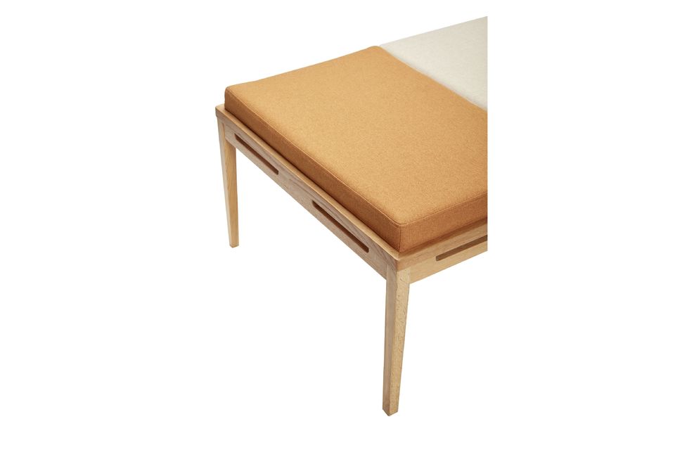 Orange and white fabric 3-seater bench Amber - 5