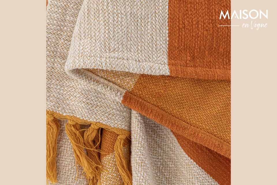Orange cotton blanket Motril - 7