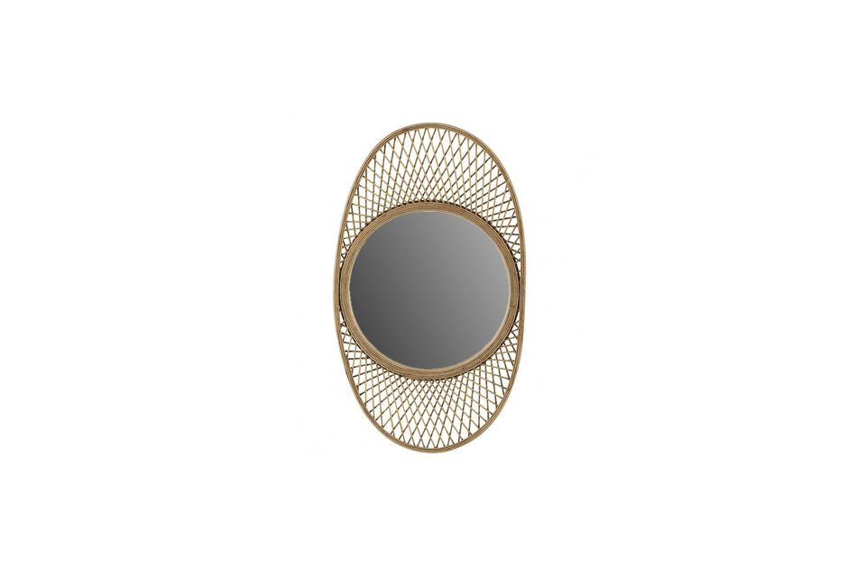 Oval bamboo mirror Moon Athezza