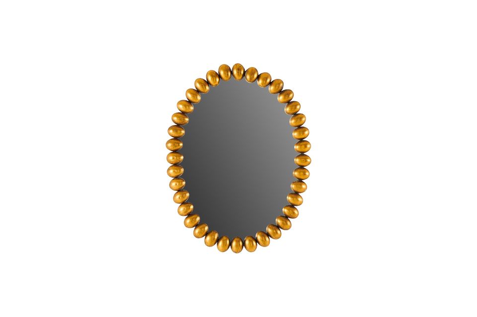Oval mirror in gilded metal Beni Athezza