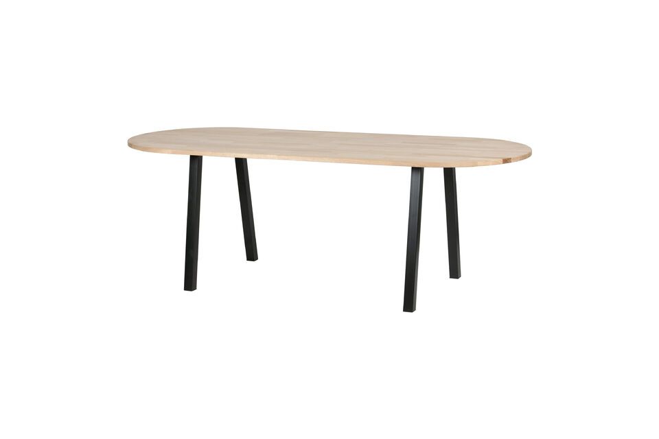 Oval table top 220x90 in light beige wood Tablo Woood