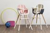 Miniature OVO blue high chair with beige seat 1