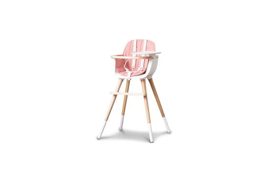 OVO High Chair white and pink Clipped
