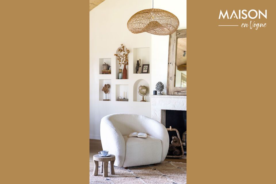Incorporate the Oxygène White Fabric Armchair into your living room