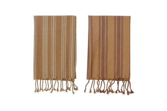 Pack of 2 Elyza brown cotton kitchen towels