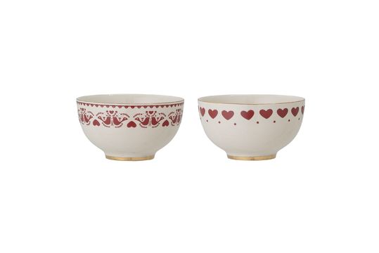 Pair of red bowls in stoneware Jolly Clipped