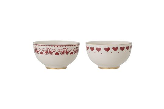 Pair of red bowls in stoneware Jolly