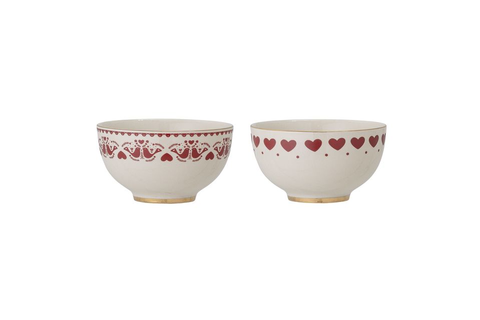 Pair of red bowls in stoneware Jolly Bloomingville