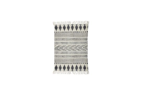 Patterned carpet in grey-black fabric Block Clipped