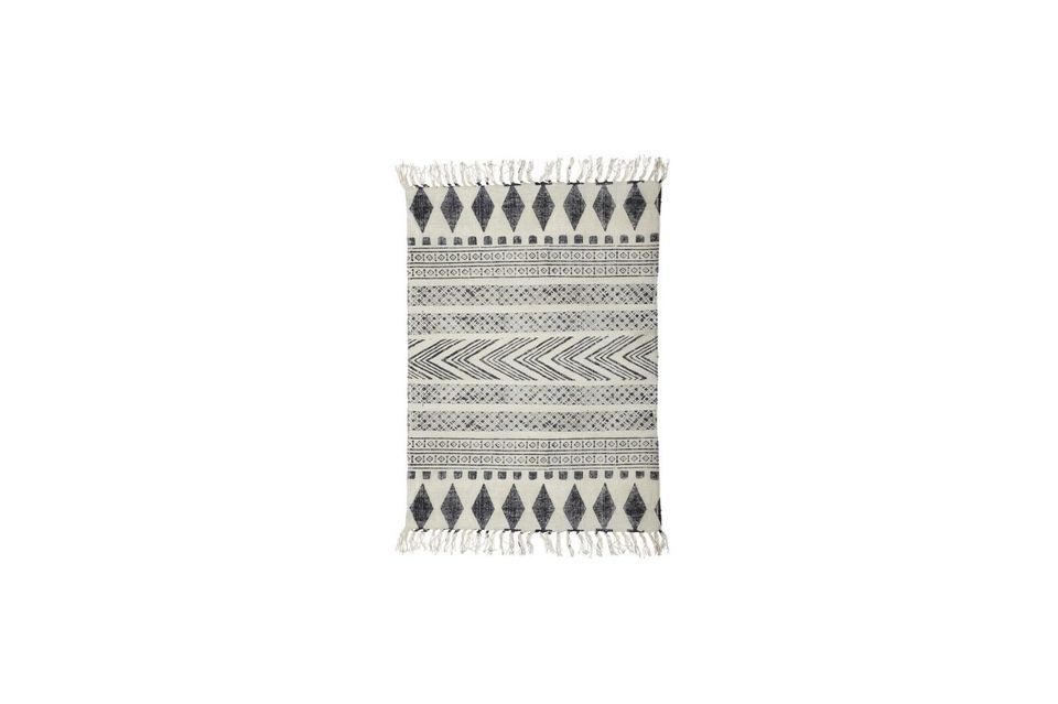 Patterned carpet in grey-black fabric Block House Doctor