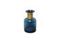 Miniature Pharmacie blue bottle vase with golden neck Clipped