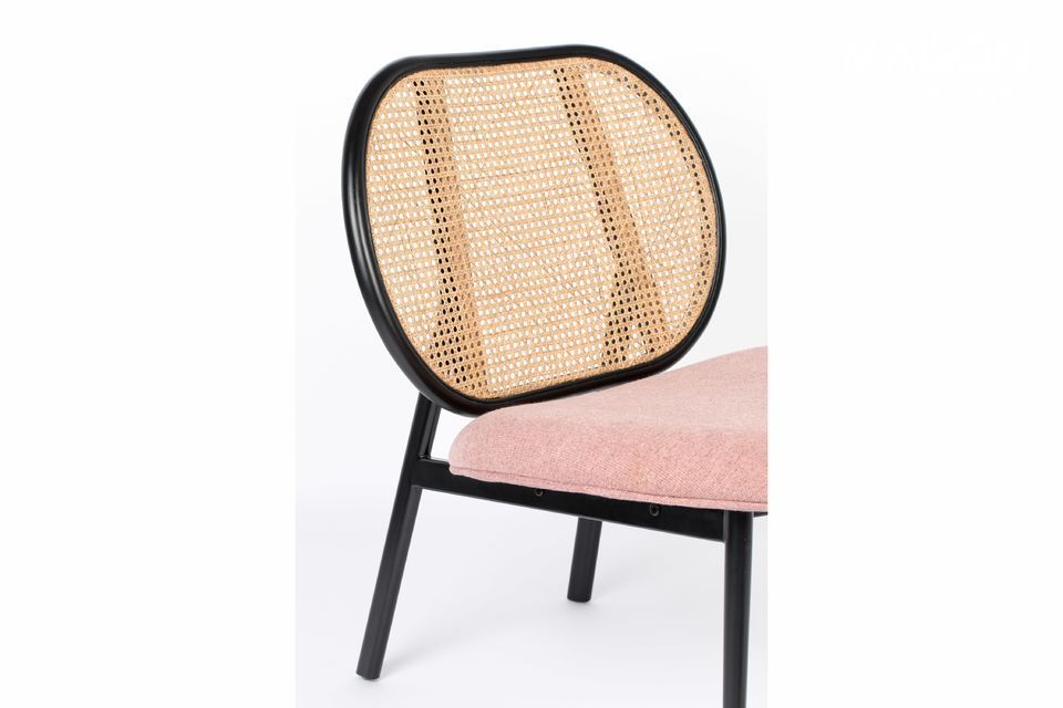 Pink Armchair with Rattan Spike - 9