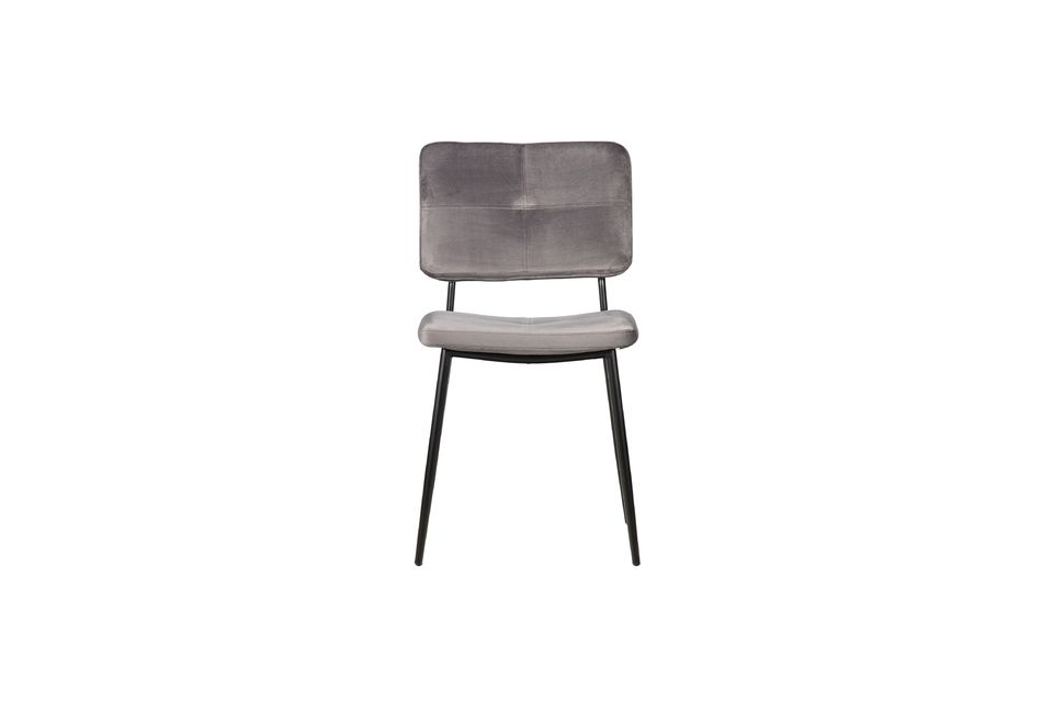 Polyester chair velvet antracite Kaat Woood