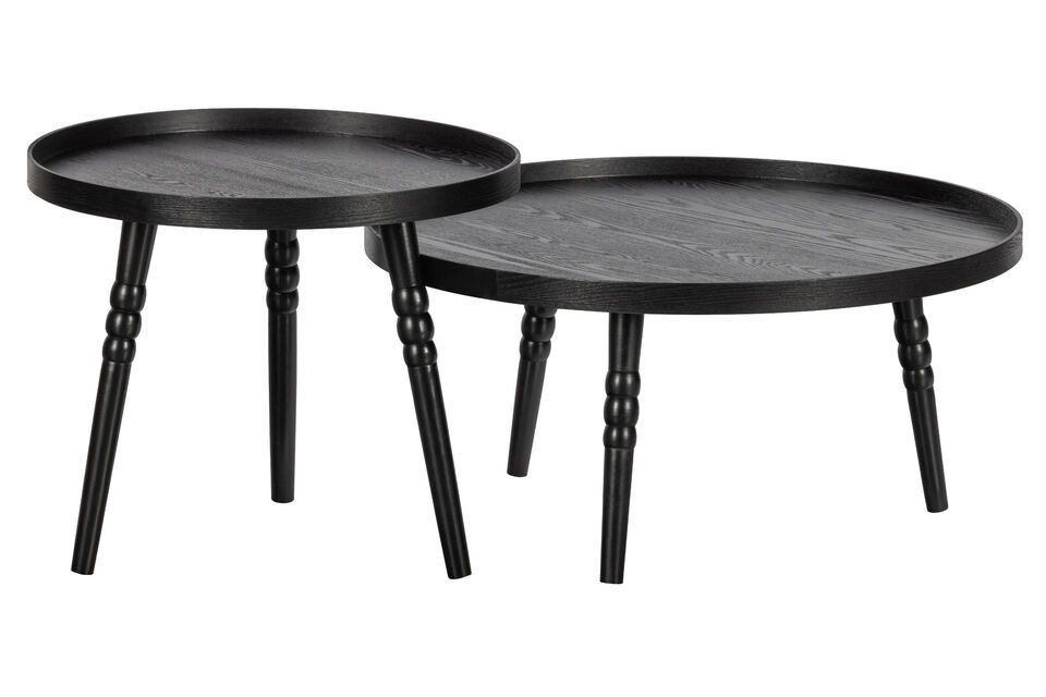 The classic details of the Ponto large black wood side table give it a refined yet minimalist look