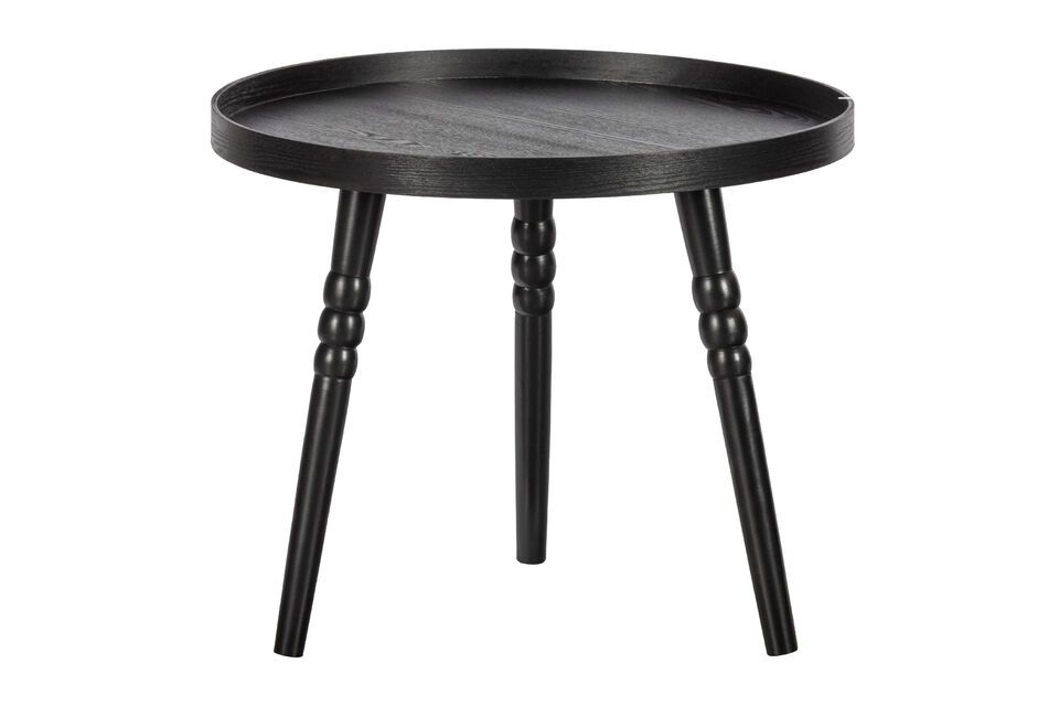 Ponto large black wood side table Woood