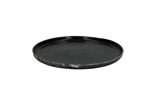 Porcelino Experience black dessert plate Clipped