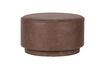Miniature Pouf with brown leather finishing Coffee 1
