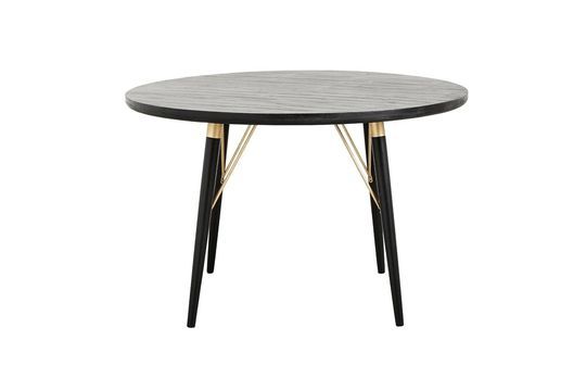 Pulligny Black and gold round wooden dining table Clipped