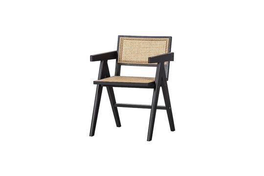 Rattan and black wood chair Gunn Clipped