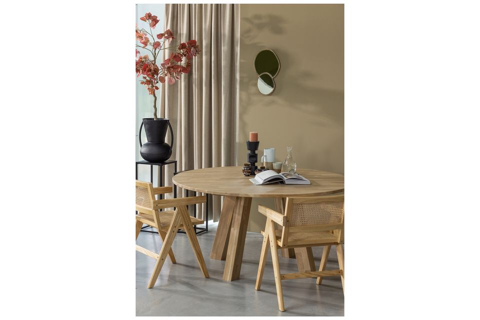Gunn dining chair in pine and rattan, elegant, exotic and timeless.