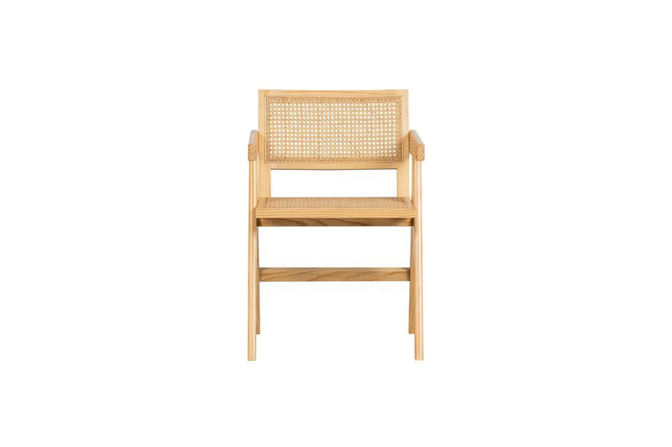 The Gunn dining chair is a pine and rattan model