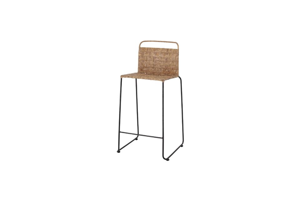 The backrest is made of rattan with a nice weave in natural color