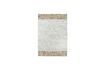 Miniature Raw grey recycled leather and jute rug 1