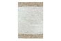 Miniature Raw grey recycled leather and jute rug Clipped