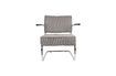 Miniature Ridge Rib Lounge Chair with armrests in cool grey colour 11