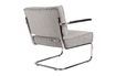 Miniature Ridge Rib Lounge Chair with armrests in cool grey colour 12