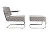 Miniature Ridge Rib Lounge Chair with armrests in cool grey colour 9