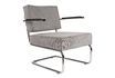 Miniature Ridge Rib Lounge Chair with armrests in cool grey colour 10