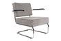 Miniature Ridge Rib Lounge Chair with armrests in cool grey colour Clipped