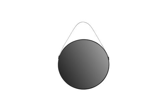 Round black metal mirror Corde Loft Clipped