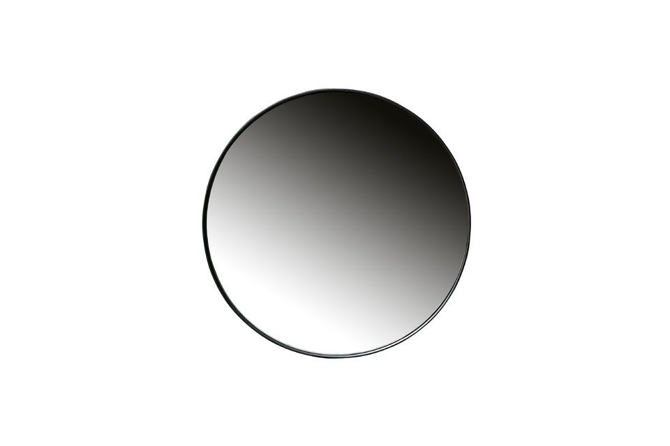 Round black metal mirror Doutzen Woood