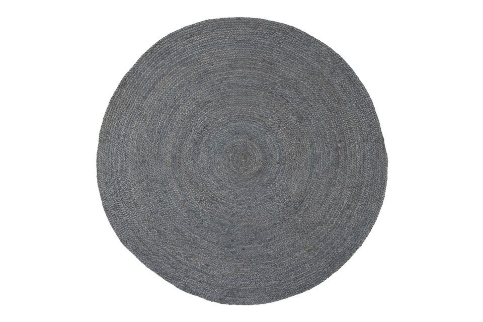 Round carpet in jute fabric Ross gray Woood