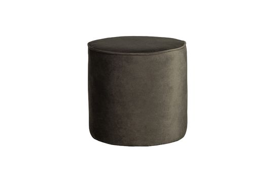 Round green velvet pouffe Sara