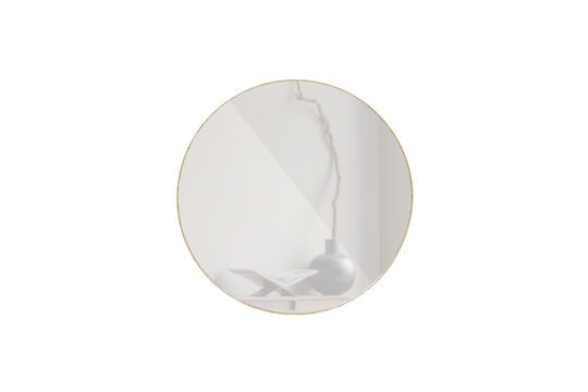 Round mirror in gold metal Doutzen Clipped