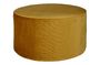 Miniature Round ochre velvet pouffe Sara Clipped